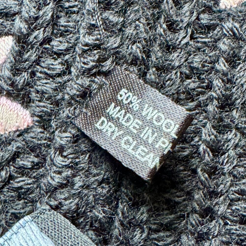 Carolyn Rowan Flowers Embroidered with Crystals Ribbed Wool Beanie - Picture 6 of 6